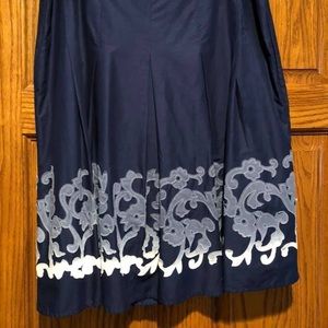 Blue knee-length skirt